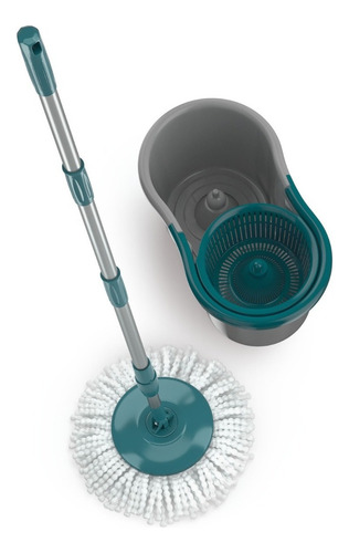 Encontraproduto.com.br - Mop Giratório Inox Duas Águas Balde 3 Litros com Cesto Plastic Flashlimp