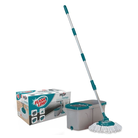 Encontraproduto.com.br - Mop Giratório Inox Duas Águas Balde 3 Litros com Cesto Plastic Flashlimp