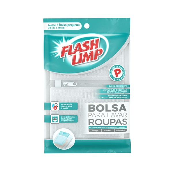 Encontraproduto.com.br - Saco Para Maquínas De Lavar Roupas 30x40cm - Flashlimp