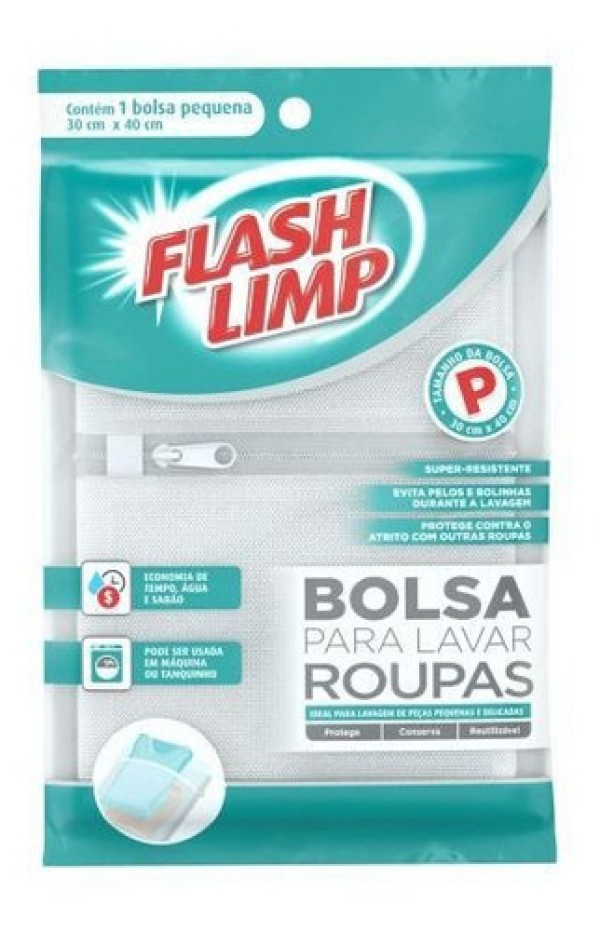 Encontraproduto.com.br - Saco Para Maquínas De Lavar Roupas 30x40cm - Flashlimp