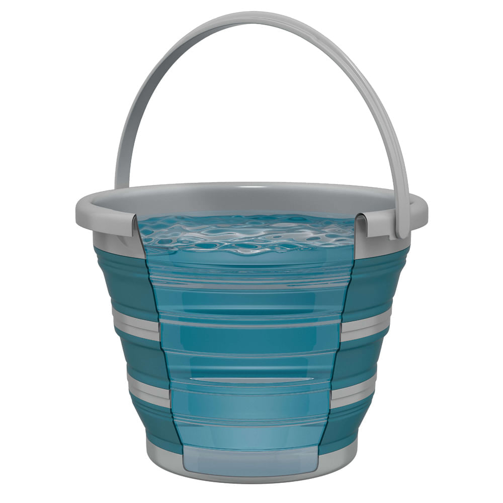 Encontraproduto.com.br - Balde Retrátil Verde Esmeralda 10l - Flashlimp