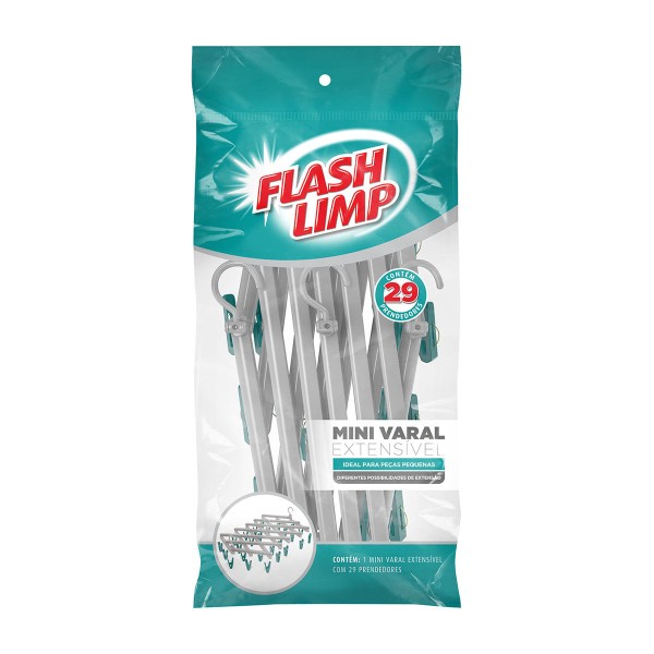 Encontraproduto.com.br - Varal Multiuso em Polipropileno 1,04m  Flashlimp LAV3802