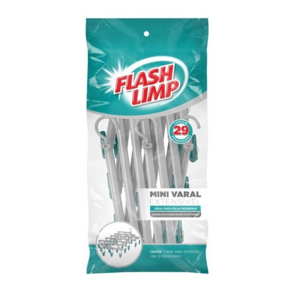 Encontraproduto.com.br - Varal Multiuso em Polipropileno 1,04m  Flashlimp LAV3802