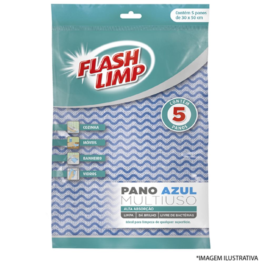 Encontraproduto.com.br - Pano Multiuso 5 Peças Flash Limp 4588
