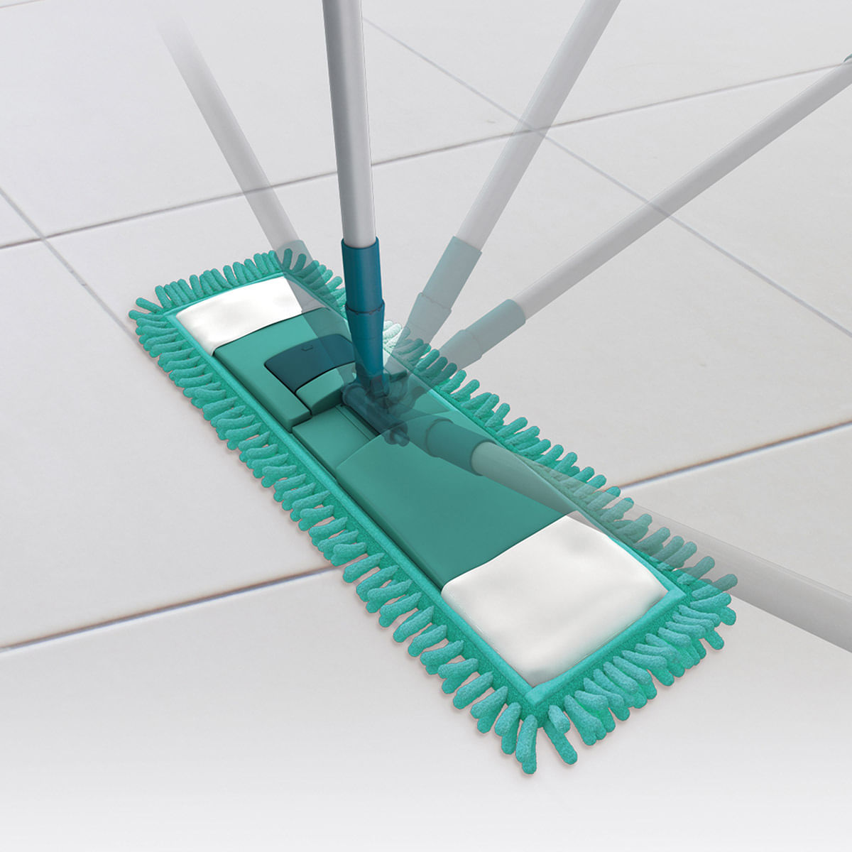 Encontraproduto.com.br - Mop Flat Chenile 9x39cm com Cabo Telescópico de 1,2m Flashlimp