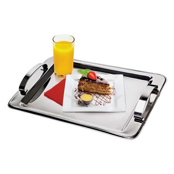 Encontraproduto.com.br - Bandeja com Alça Retangular em Inox Euro Home IN3275