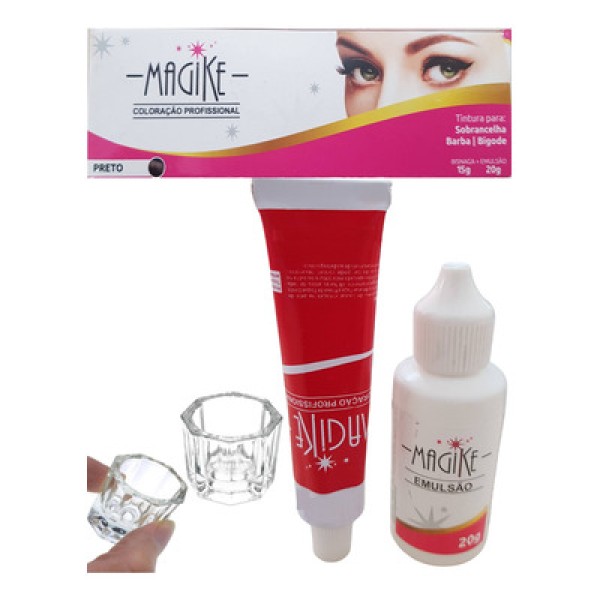 Encontraproduto.com.br - Tintura para Sobrancelhas, Cílios, Barba e Bigode Magike Coloração Profissional Marrom