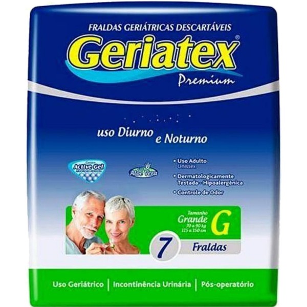 Encontraproduto.com.br - Fralda Geriátrica Geriatex Premium Noturna Tam G - 07 fraldas