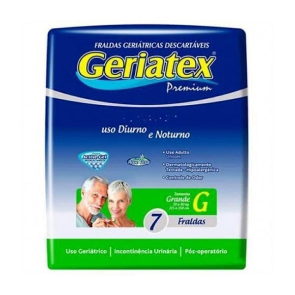 Encontraproduto.com.br - Fralda Geriátrica Geriatex Premium Noturna Tam G - 07 fraldas