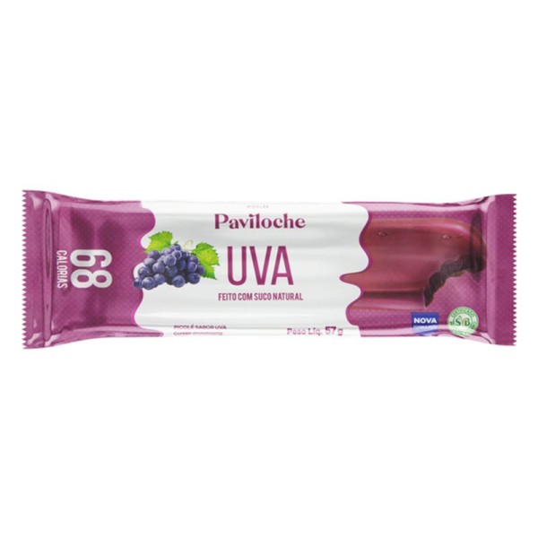 Encontraproduto.com.br - Picolé Vegano sabor Uva Paviloche Pacote 57g