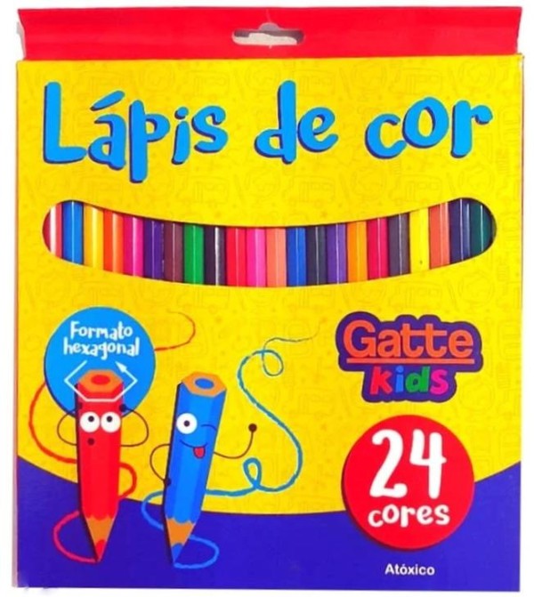 Encontraproduto.com.br - Lápis De Cor 24 Cores Hexagonal