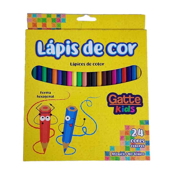 Encontraproduto.com.br - Lápis De Cor 24 Cores Hexagonal
