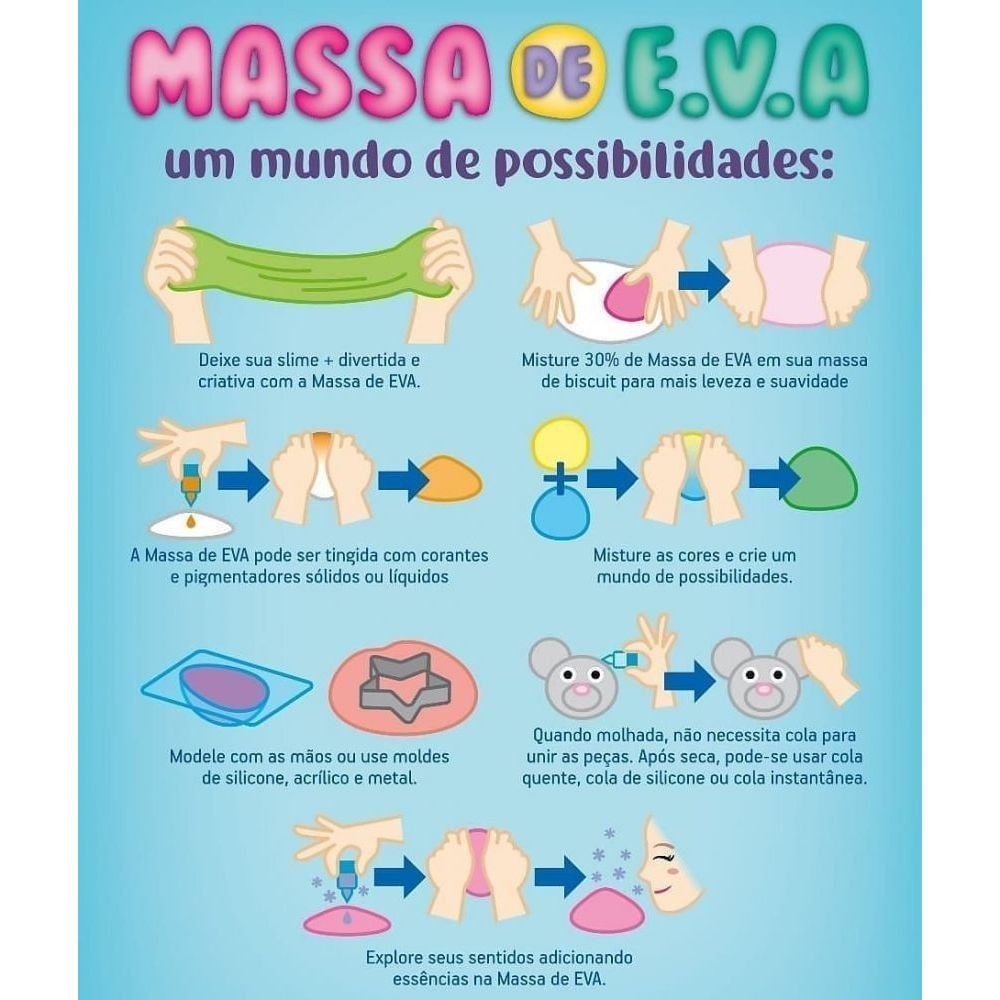 Massa Para Modelar Eva 50g 10 Cores