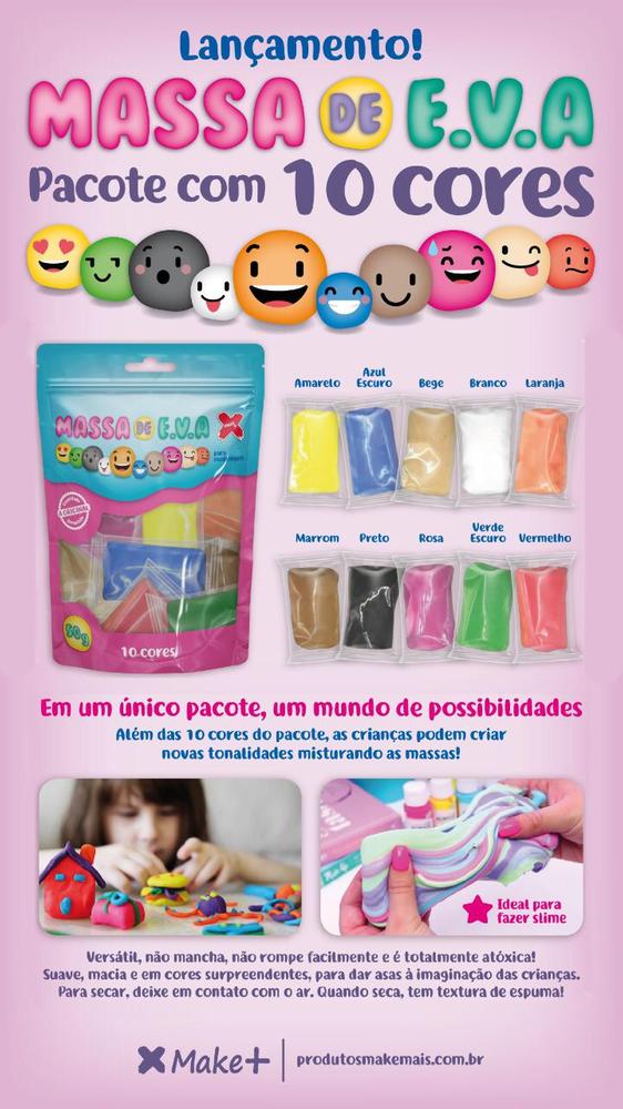 Encontraproduto.com.br - Massa Para Modelar Eva 50g 10 Cores