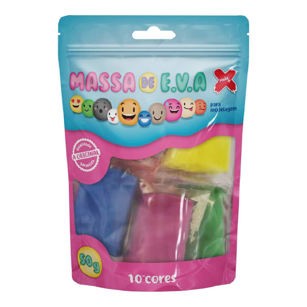 Encontraproduto.com.br - Massa Para Modelar Eva 50g 10 Cores