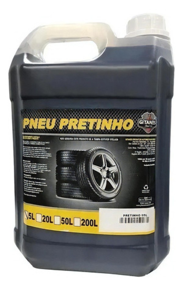 Pneu Pretinho Limpa Pneu Concentrado 5 Litros Gitanes Cor Preto