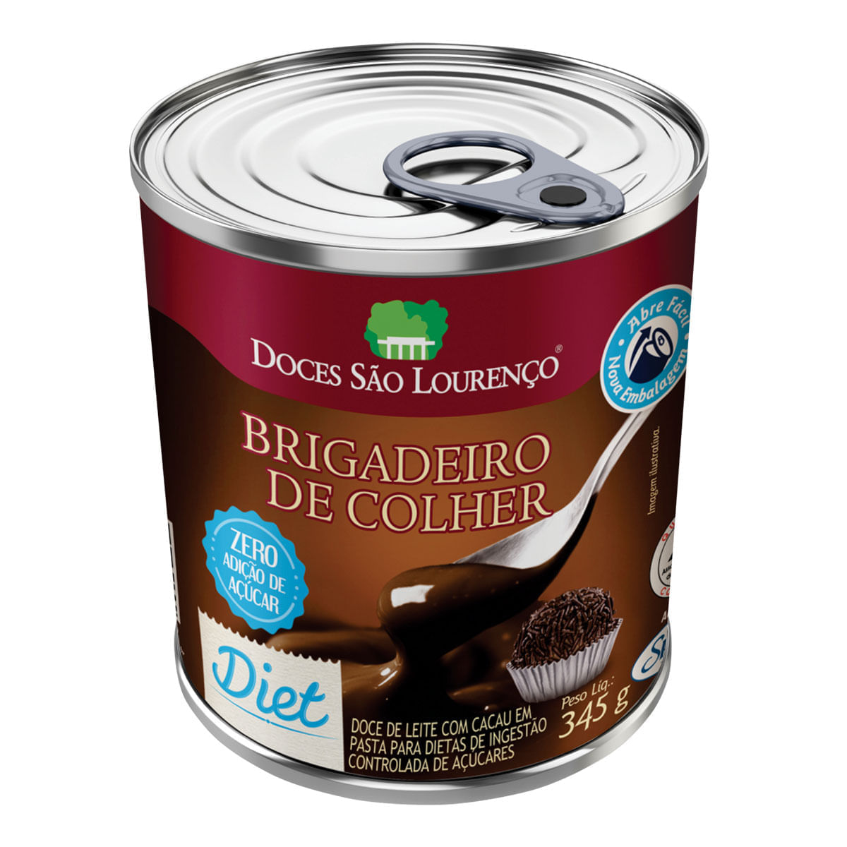 Encontraproduto.com.br - Doce de Leite Pastoso com Cacau Diet Doces São Lourenço Lata 345g
