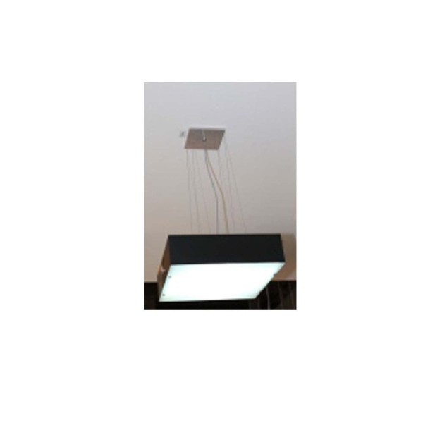 Encontraproduto.com.br - Pendente de alumínio preto com botão lateral e vidro branco 4 lâmpadas Pantoja