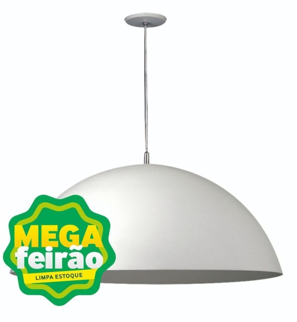 Encontraproduto.com.br - Pendente 1 Lâmpada Contemporaneo Redondo 60W Alumínio Pantoja 6000 Branco Bivolt