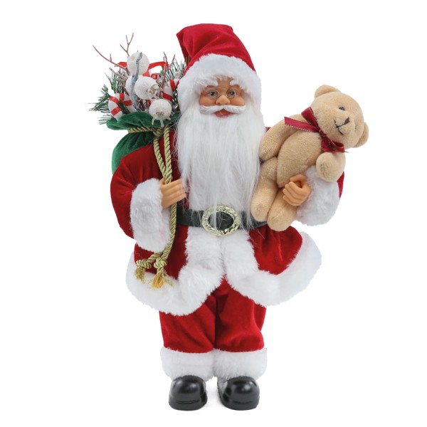 PAPAI NOEL DECORATIVO EM PE COM SACO 30CM 1 UN 1004395