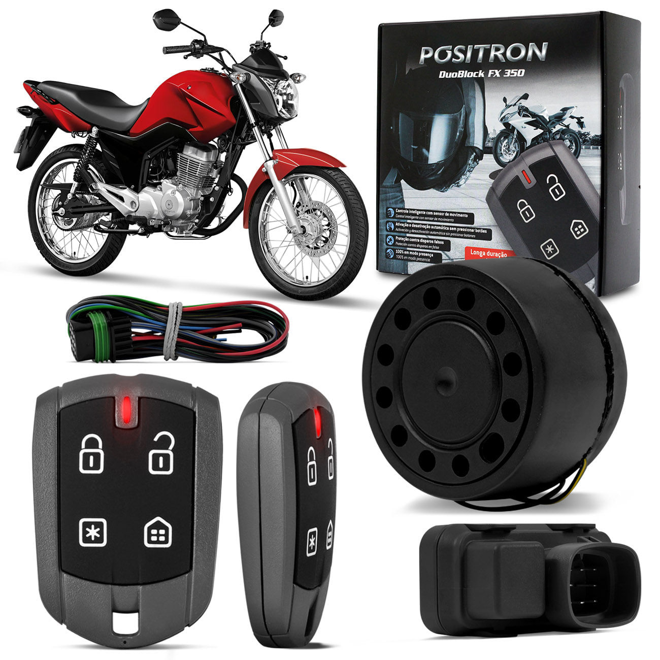 Encontraproduto.com.br - ALARME MOTO POSITRON DUOBLOCK FX G8 UNIVERSAL COM PRESENÇA