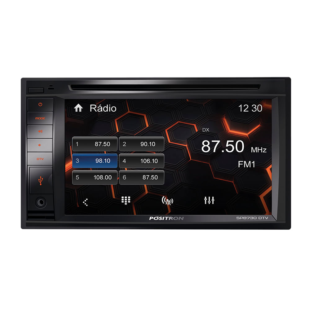 Encontraproduto.com.br - CENTRAL MULTIMÍDIA MIRROR CONNECT SP8730DTV 2DIN TV DIGITAL BLUETOOTH USB SD AUX