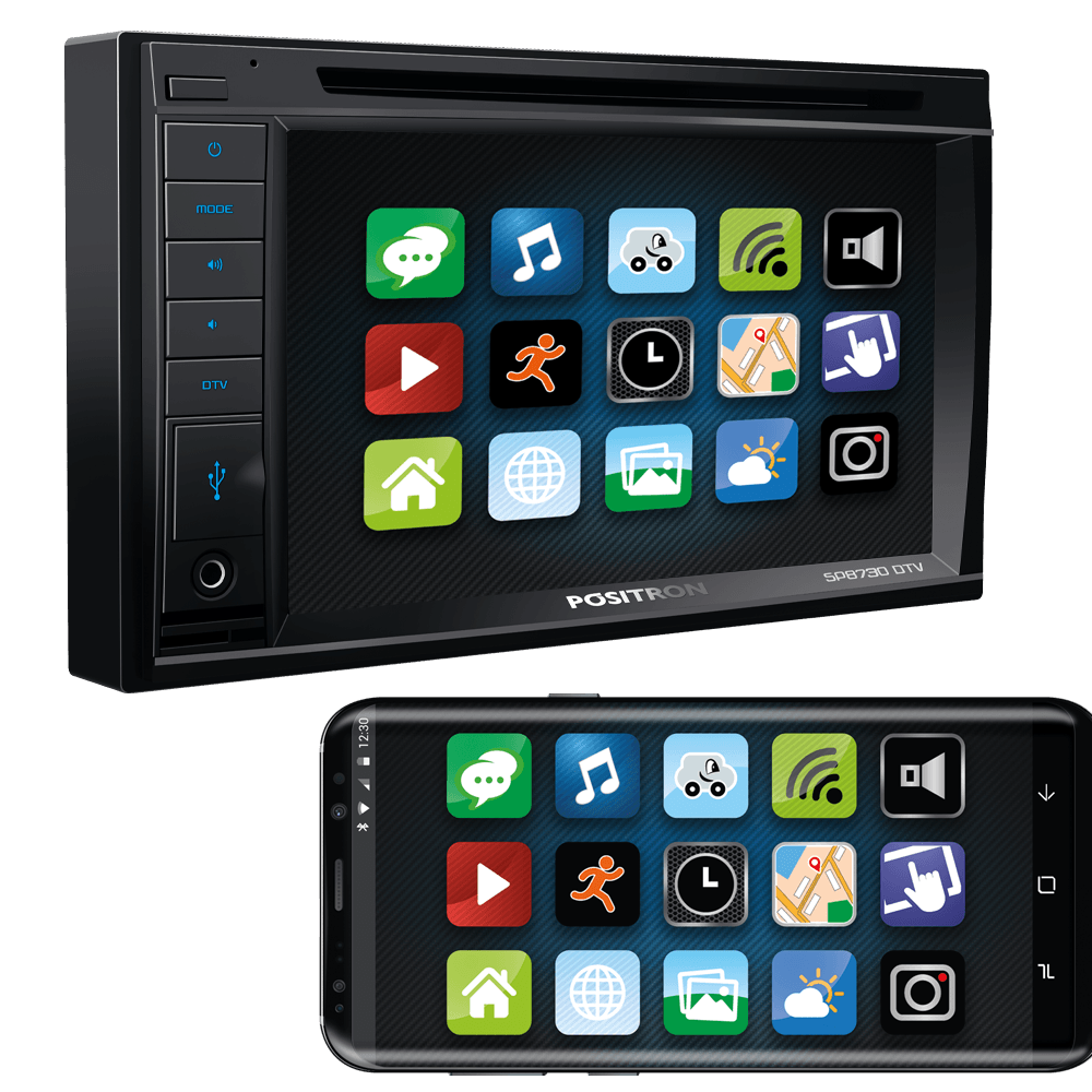 Encontraproduto.com.br - CENTRAL MULTIMÍDIA MIRROR CONNECT SP8730DTV 2DIN TV DIGITAL BLUETOOTH USB SD AUX