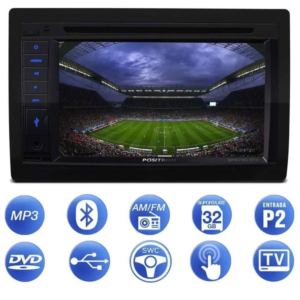 Encontraproduto.com.br - CENTRAL MULTIMÍDIA MIRROR CONNECT SP8730DTV 2DIN TV DIGITAL BLUETOOTH USB SD AUX