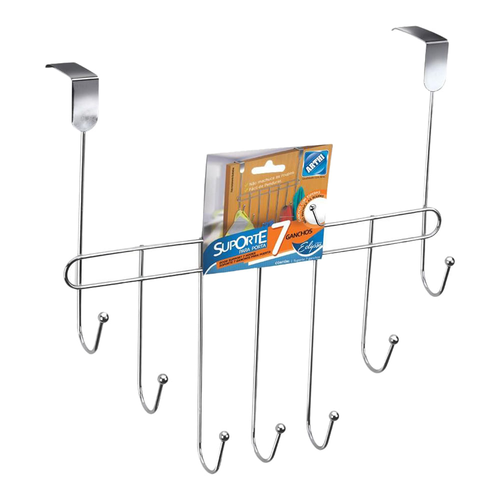 Encontraproduto.com.br - Suporte Eclipse 7 Ganchos Com Esferas Cromado Arthi