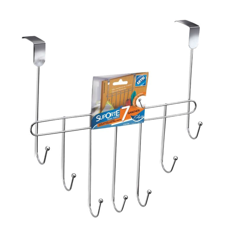 Encontraproduto.com.br - Suporte Eclipse 7 Ganchos Com Esferas Cromado Arthi