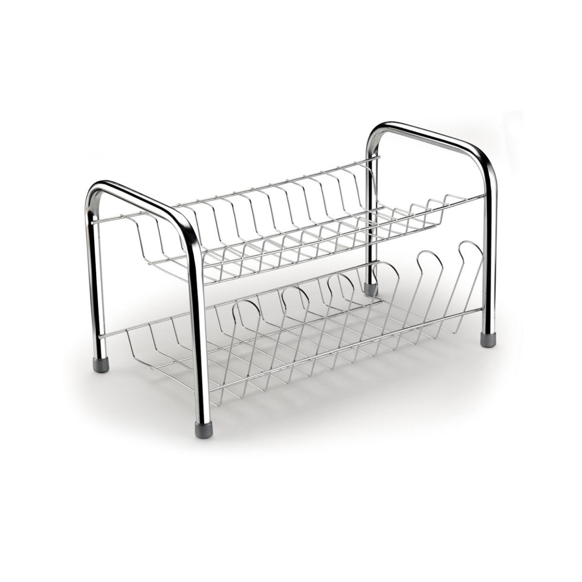 Encontraproduto.com.br - Escorredor 13 Pratos Cromado com Suporte para Copos Arthi