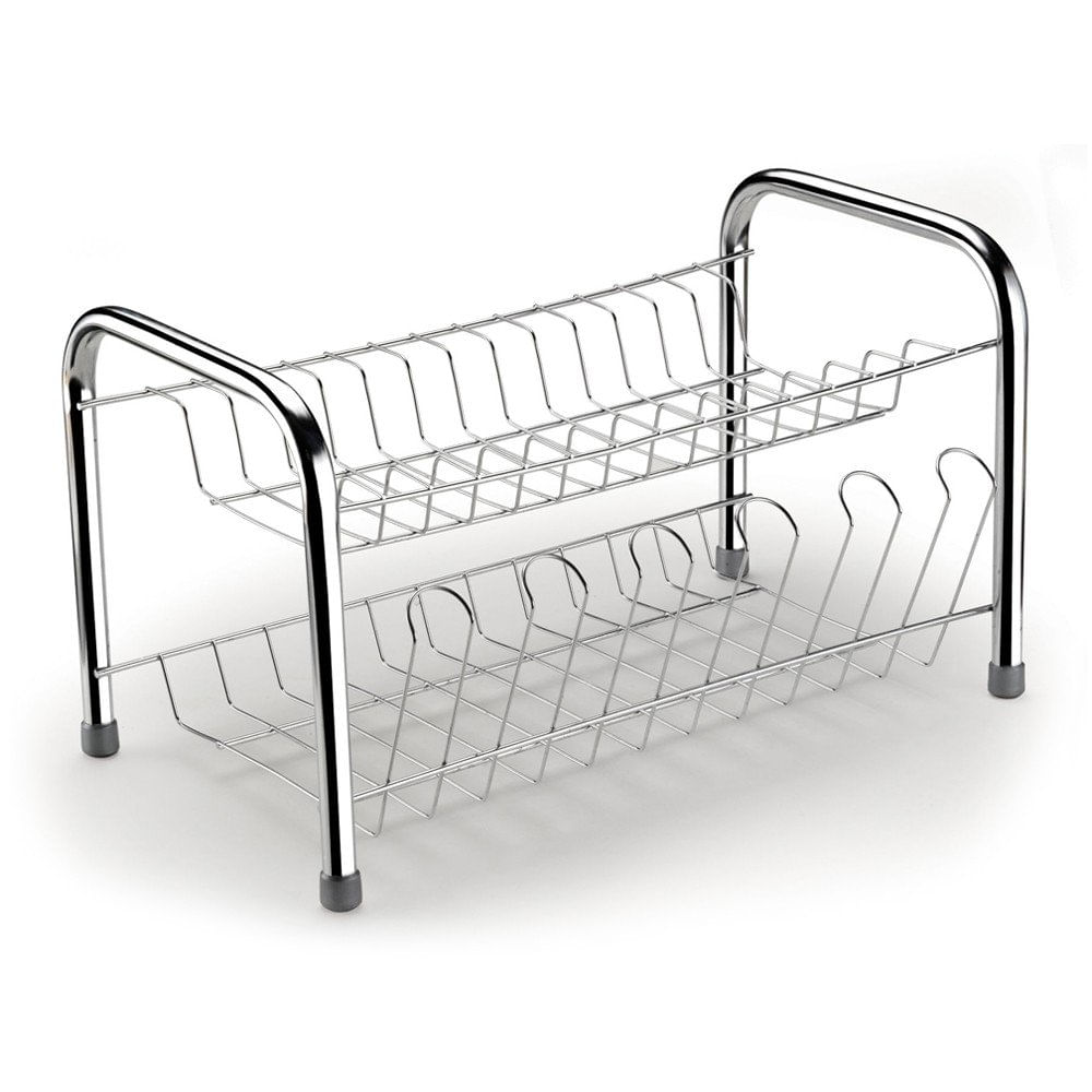 Encontraproduto.com.br - Escorredor 13 Pratos Cromado com Suporte para Copos Arthi