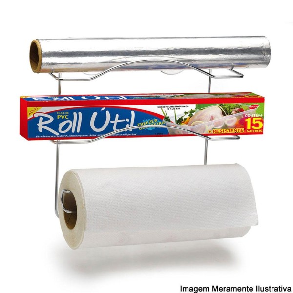 Encontraproduto.com.br - Porta-rolo Cromado com Ventosa Arthi