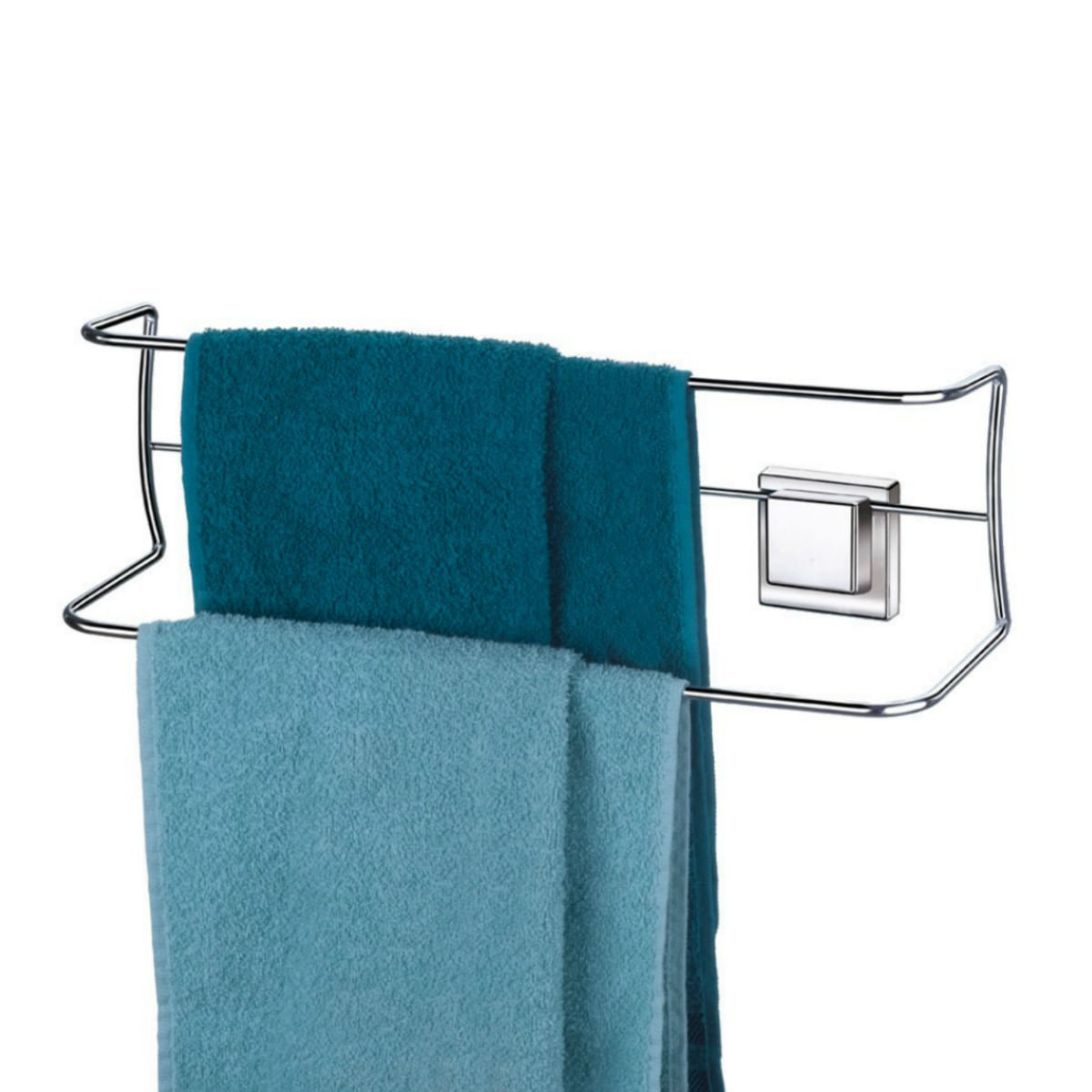 Encontraproduto.com.br - Porta Toalha Duplo para Box em Aço Cromado Arthi Fixa 1310