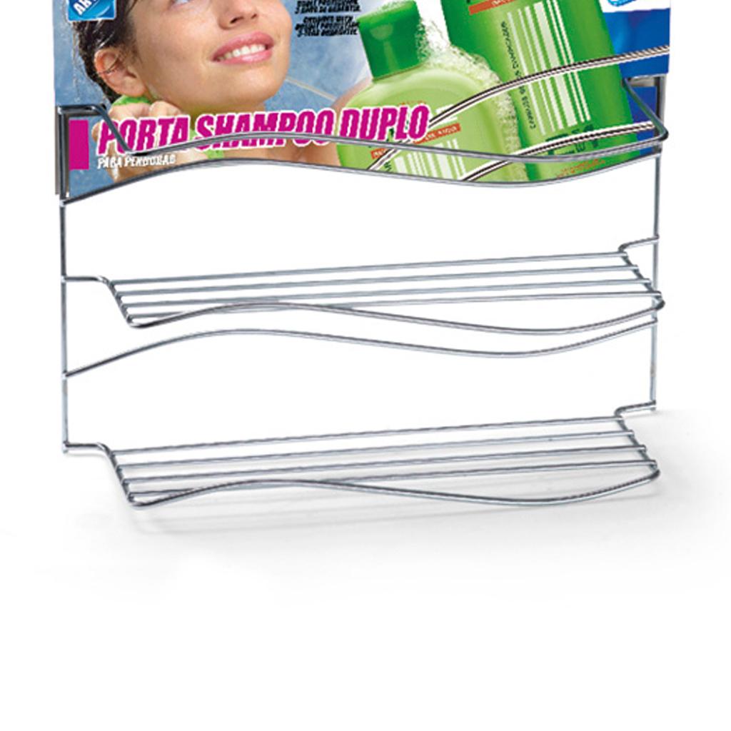 Encontraproduto.com.br - Porta Shampoo Duplo com Ventosa Onda Arthi