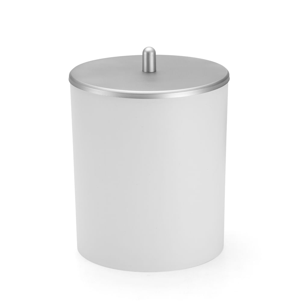 Encontraproduto.com.br - Lixeira Multiuso 5 Litros Branca Com Tampa Dourado
