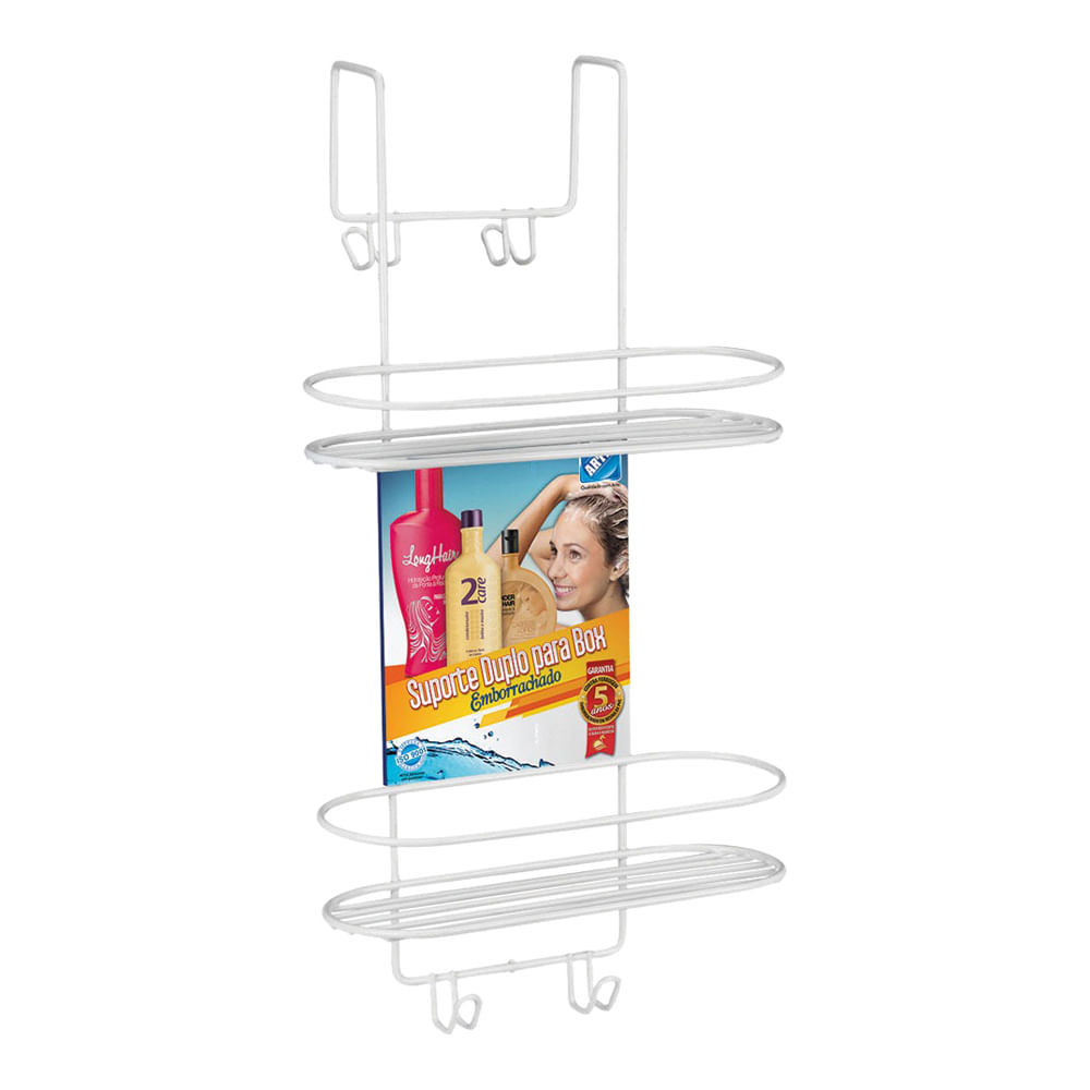 Encontraproduto.com.br - Suporte Duplo Box Emborrachado Porta Shampoo