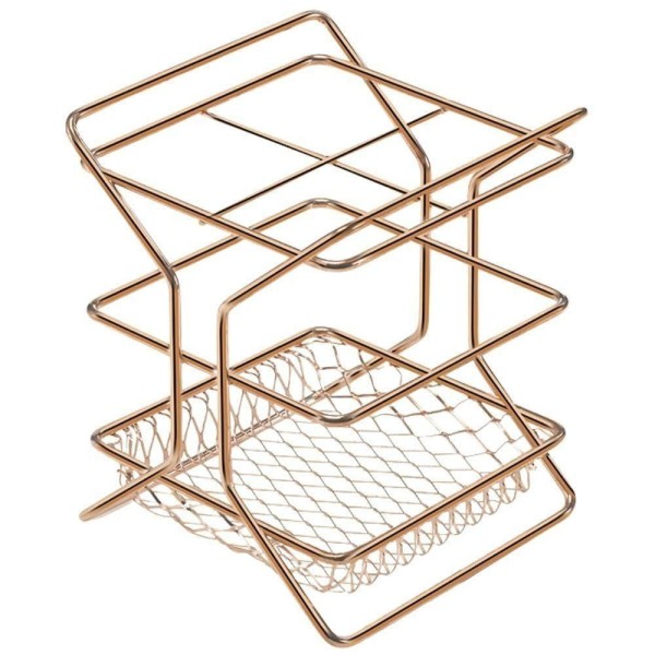 Encontraproduto.com.br - Organizador com Divisórias Suporte De Talheres Rose Gold