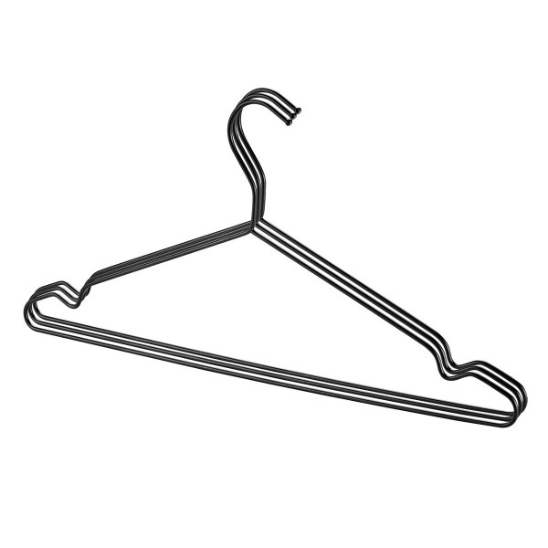 Encontraproduto.com.br - Conjunto de 3 Cabides em Aço Arthi Black