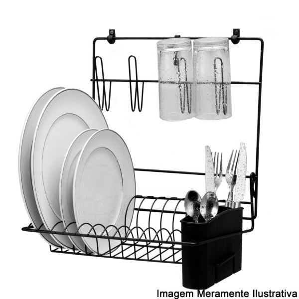 Encontraproduto.com.br - Escorredor de Louças de Parede Cook Home Preto Arthi 2501