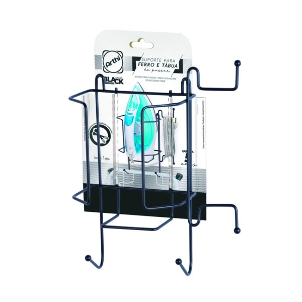 Encontraproduto.com.br - Suporte Para Ferro e Tabua de Passar Arthi Preto