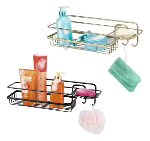 Suporte Shampoo Condicionador Saboneteira Metal Banheiro 