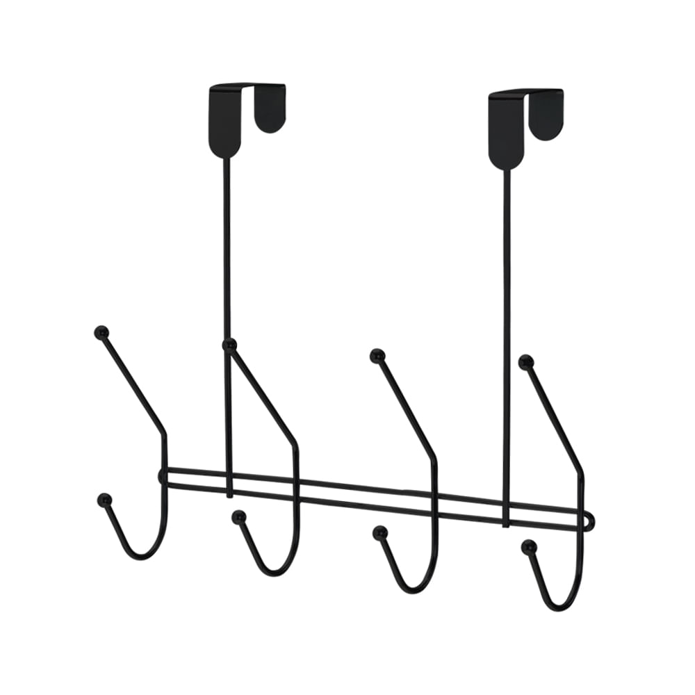Encontraproduto.com.br - Suporte Arthi para Porta Black com 4 Ganchos Duplos