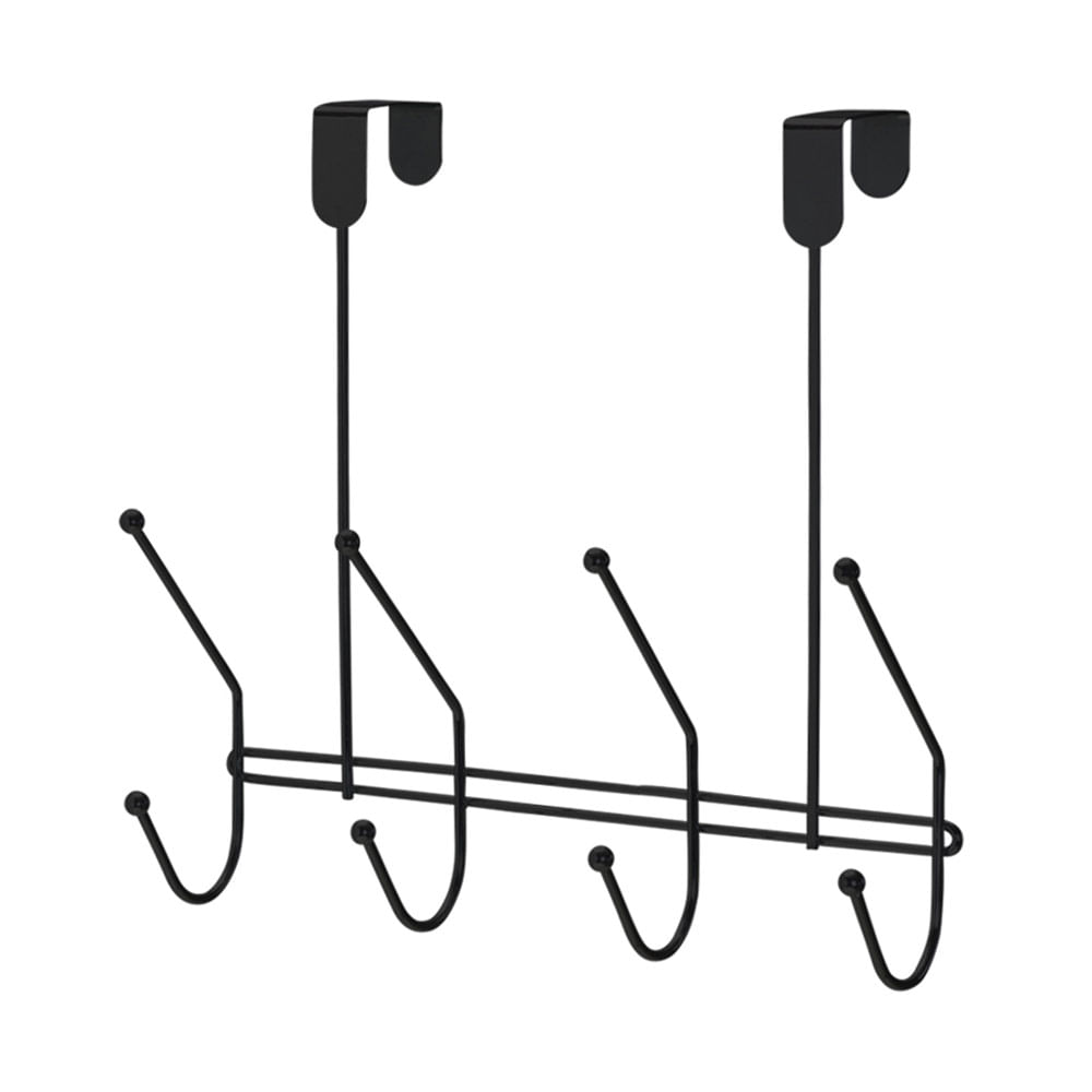 Encontraproduto.com.br - Suporte Arthi para Porta Black com 4 Ganchos Duplos