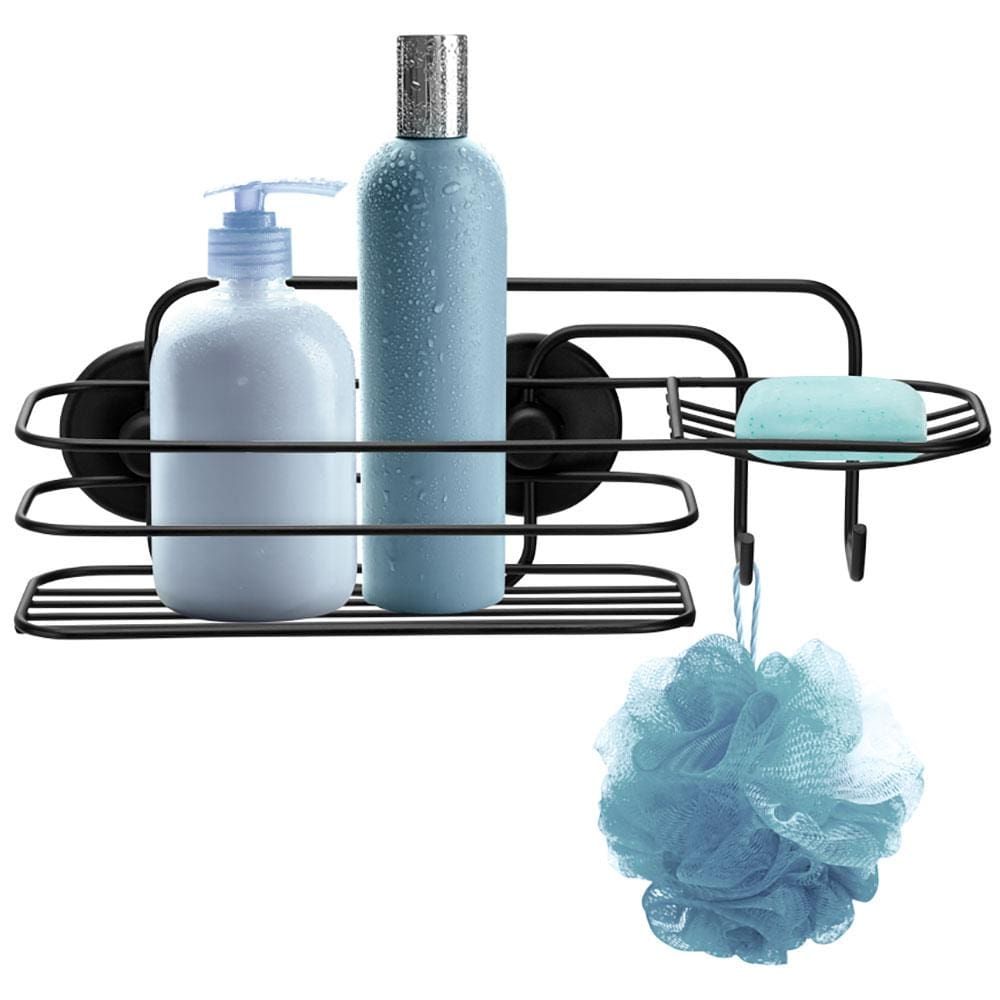 Encontraproduto.com.br - Porta Shampoo Com Saboneteira Dupla Face 3M Preto