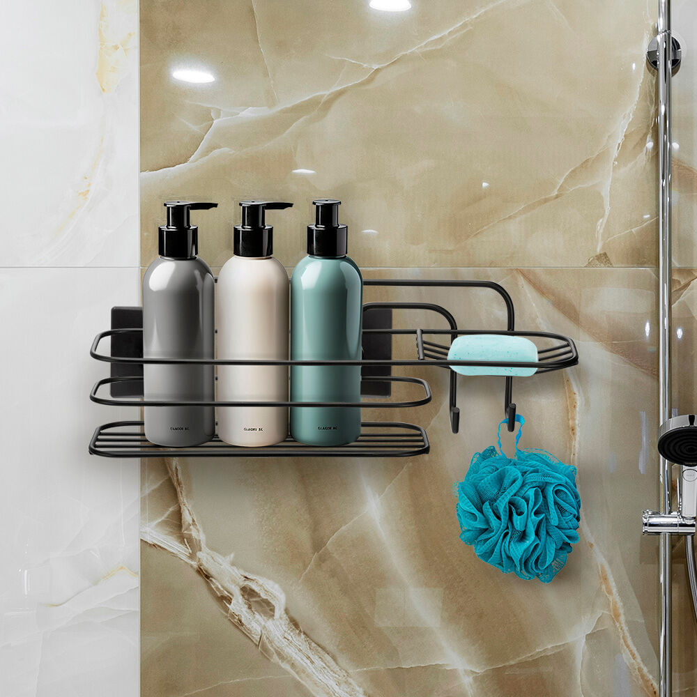 Encontraproduto.com.br - Porta Shampoo Com Saboneteira Dupla Face 3M Preto