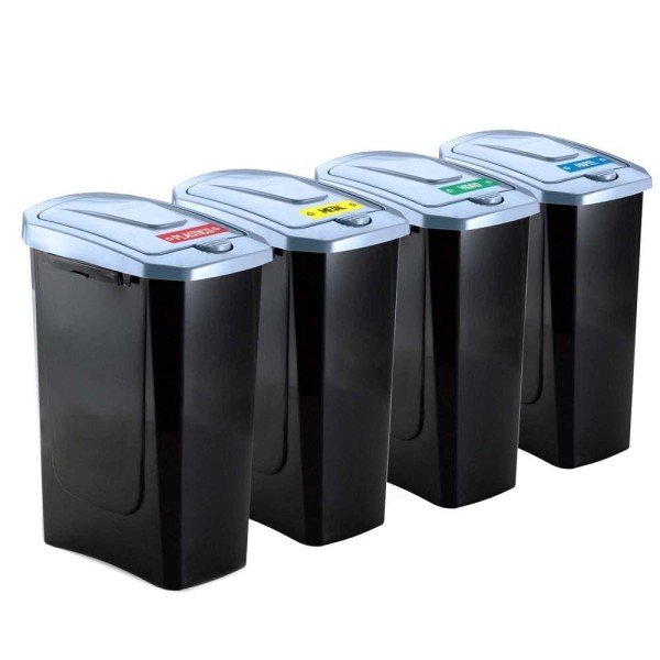 Encontraproduto.com.br - Lixeira Ecofácil Arthi Com Tampa Automática 15 Litros Preta