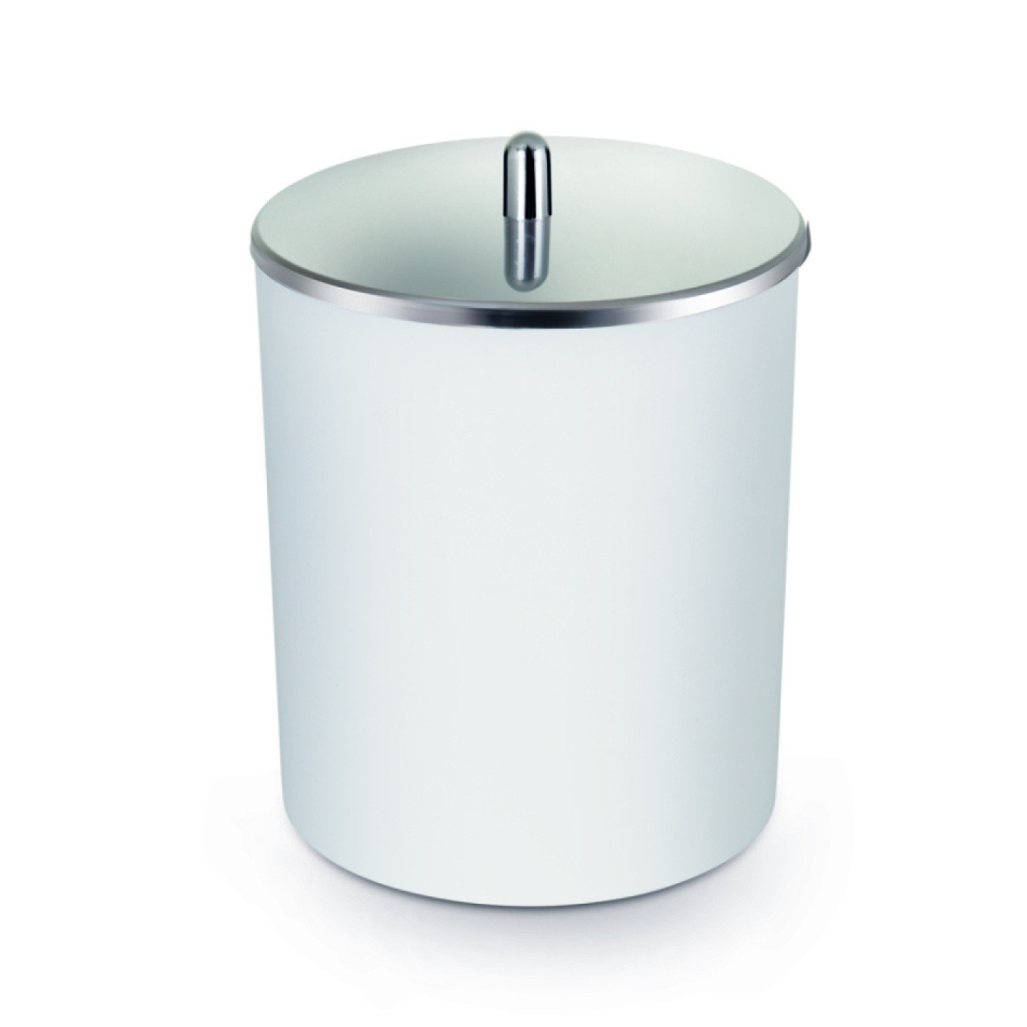 Encontraproduto.com.br - Lixeira Branca 5 Litros Com Tampa Inox