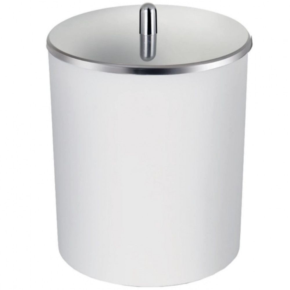 Encontraproduto.com.br - Lixeira Branca 5 Litros Com Tampa Inox
