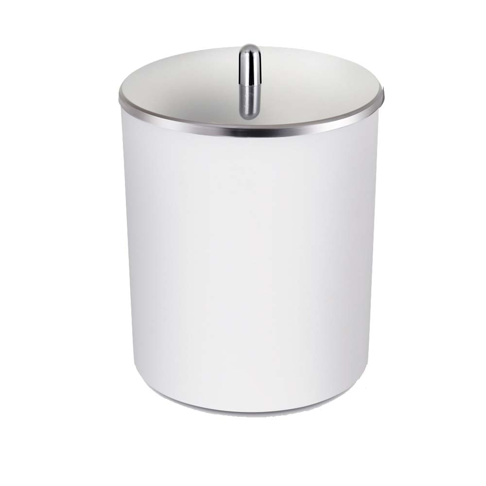 Encontraproduto.com.br - Lixeira Branca 5 Litros Com Tampa Inox